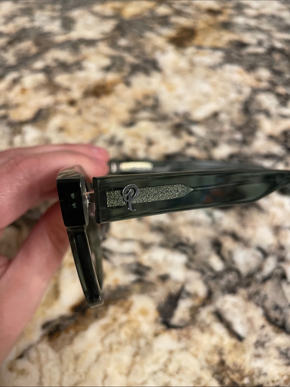 Politics Acadian Green Sunglasses - Classic Transparent Frame - Picture 2 of 10